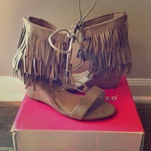Women’s Tan Tassle Wedge